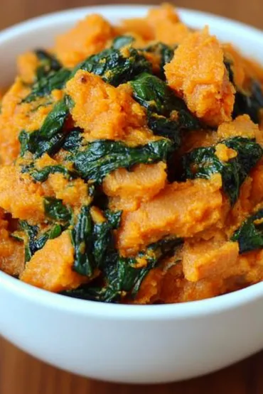 Sweet Potatoes with Spinach