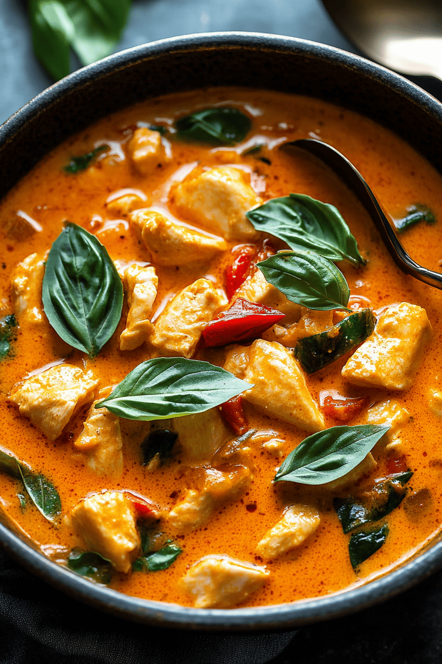 Thai Red Curry Chicken Final Dish Presentation