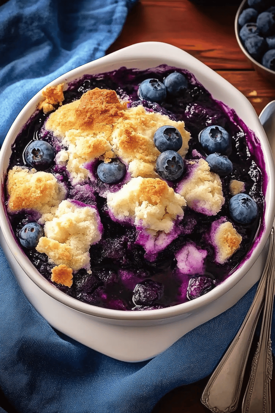 blueberry dump cake Final Dish Presentation