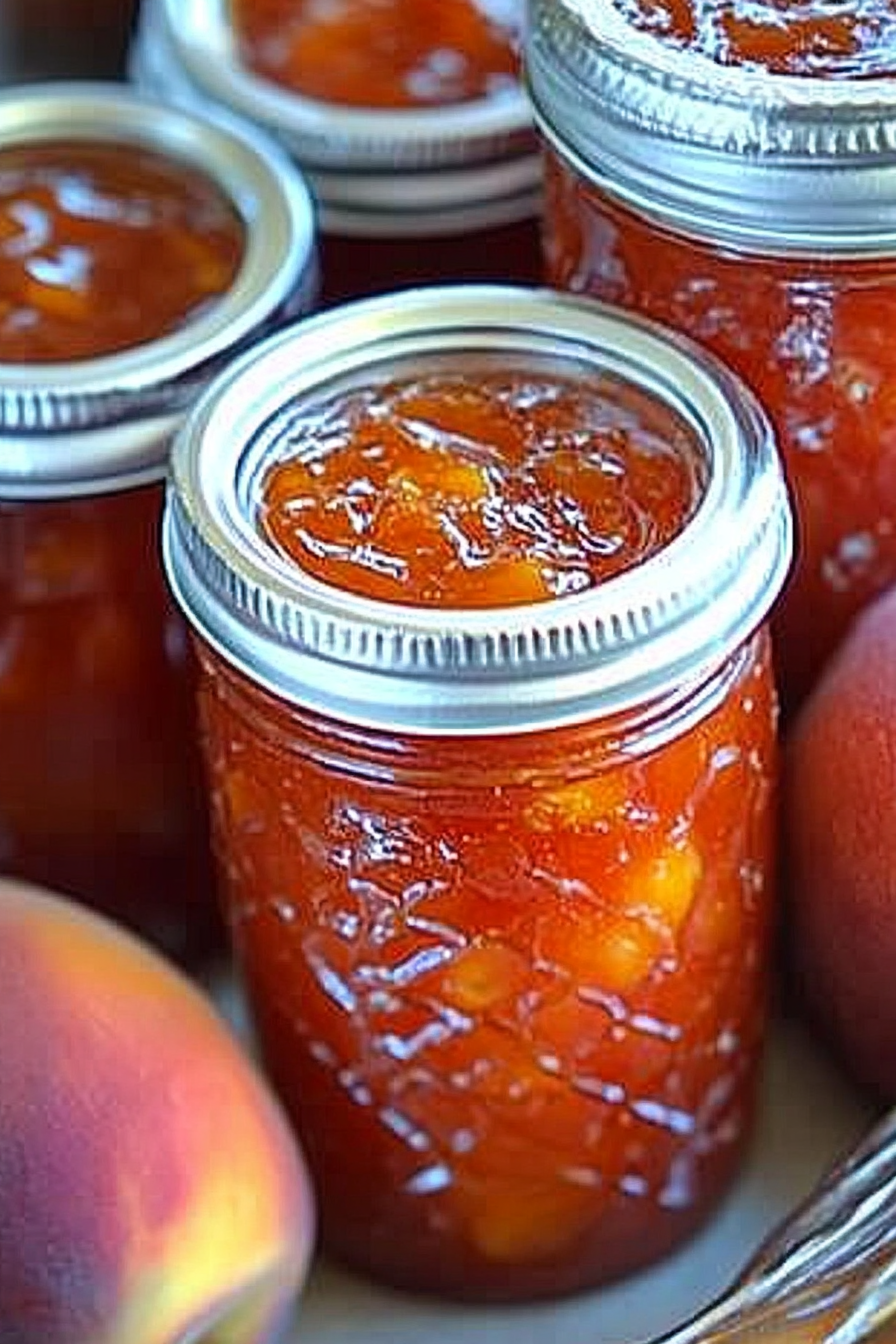 homemade peach jam Final Dish Presentation