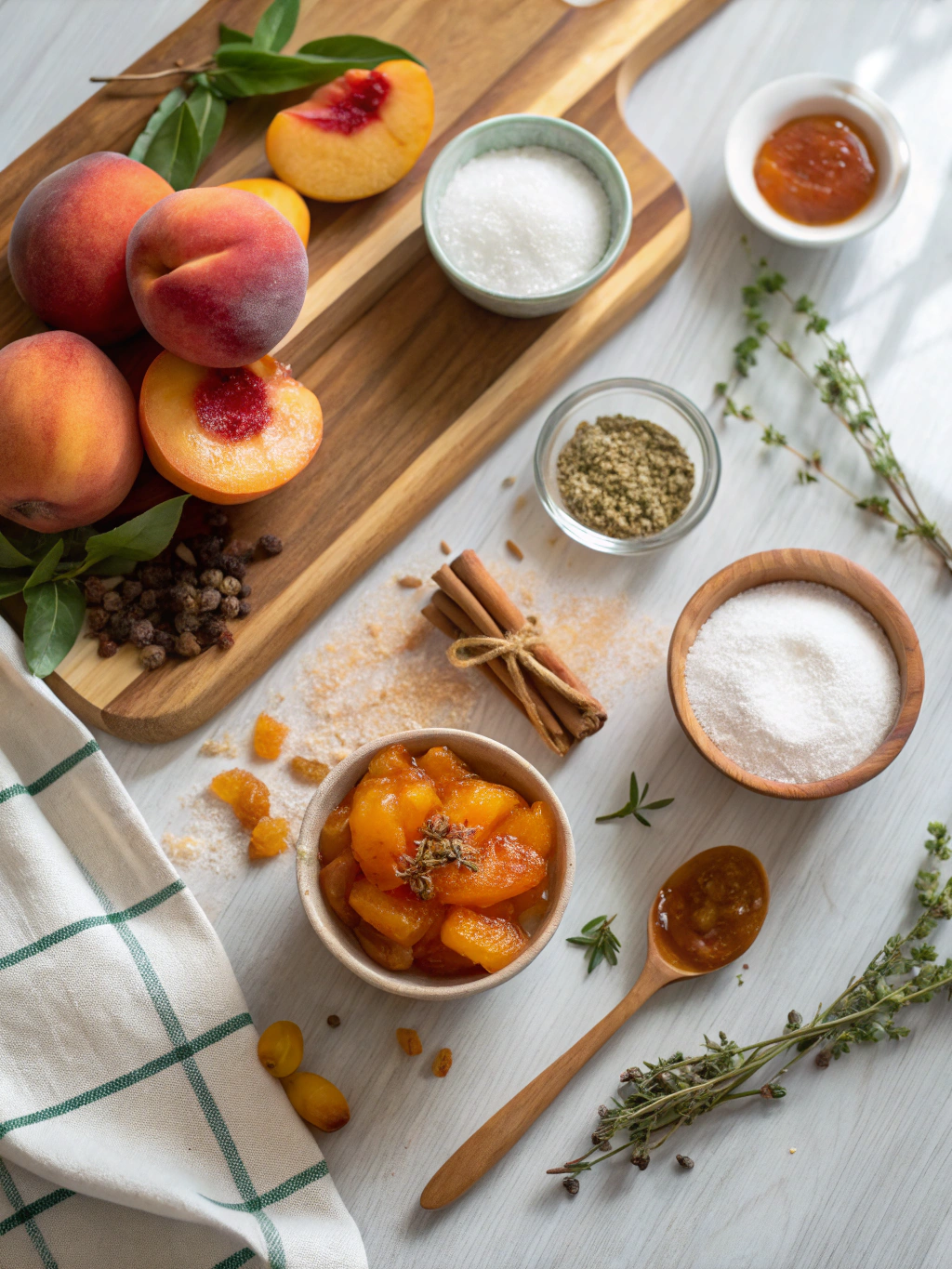 homemade peach jam ingredients