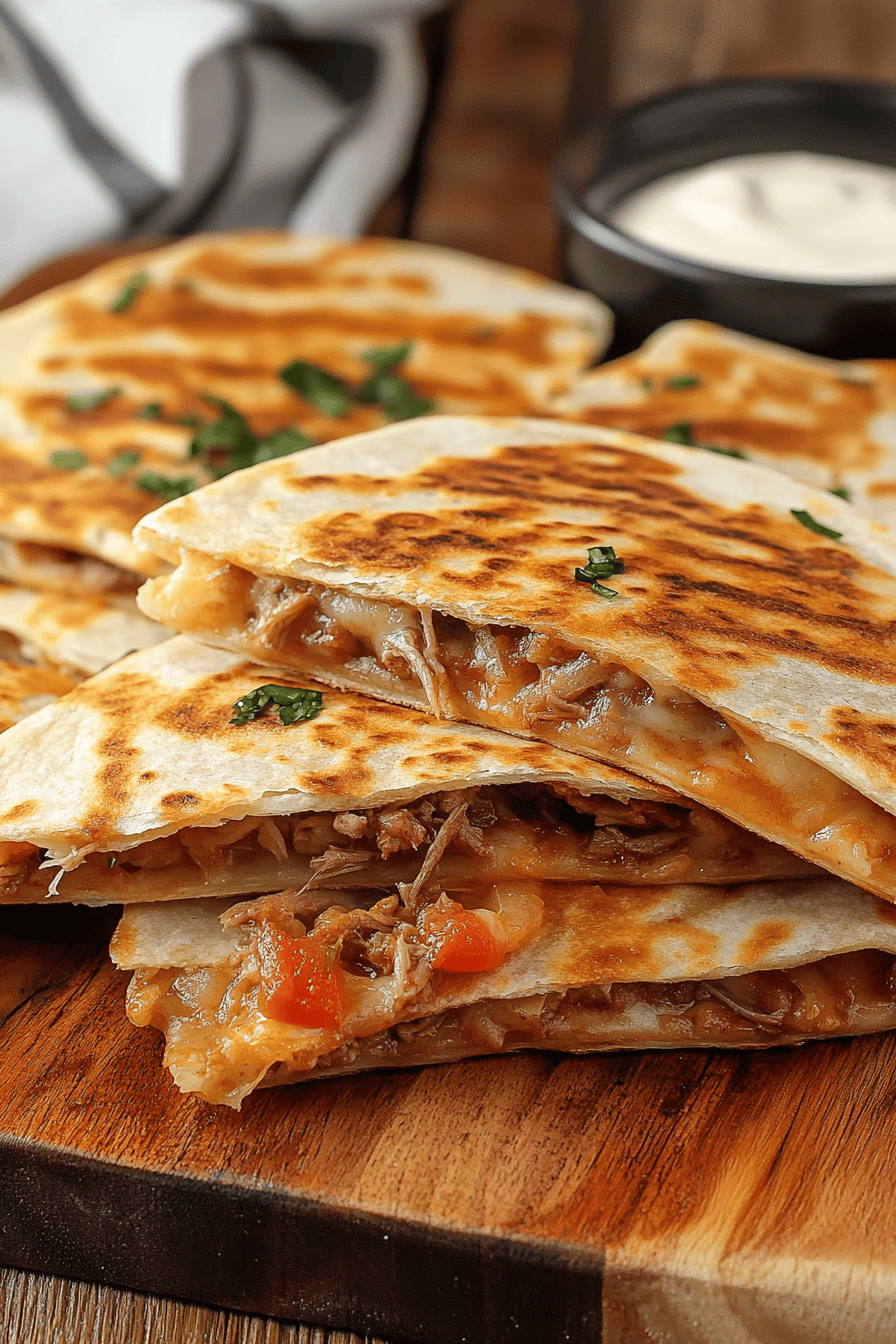 pulled pork quesadilla Final Dish Presentation