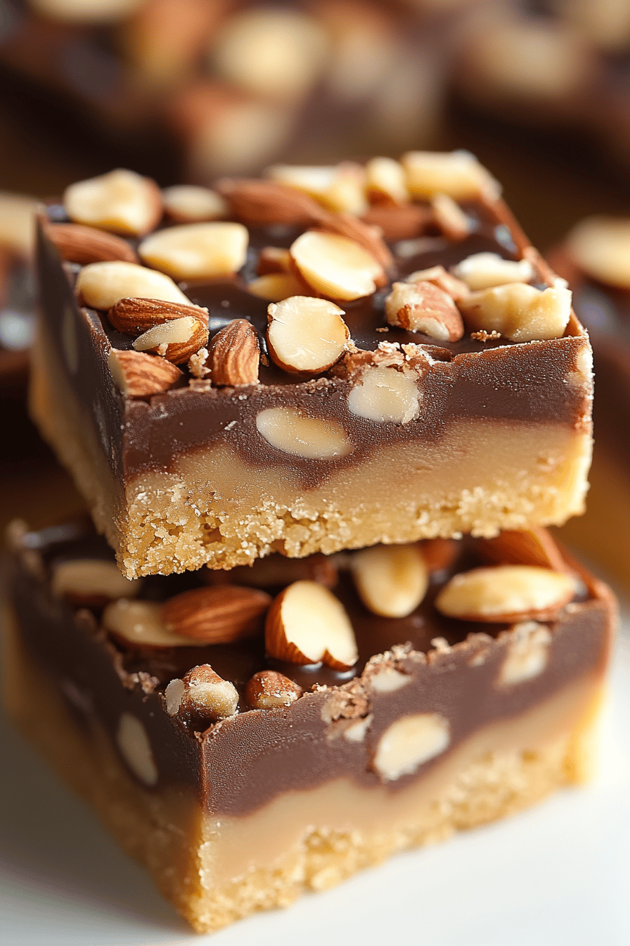 Almond Toffee Bars ingredients organized and measured on kitchen counter