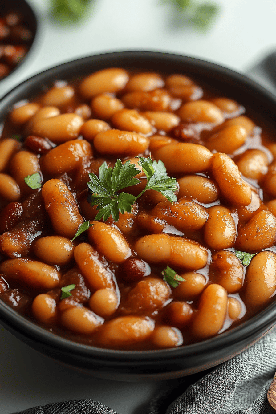 Baked Beans Recipe ingredients organized and measured on kitchen counter