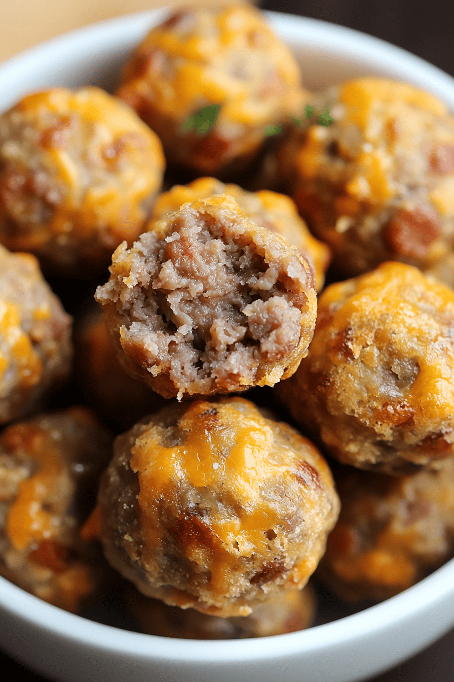 Bisquick Sausage Balls Recipe final dish beautifully presented and ready to serve
