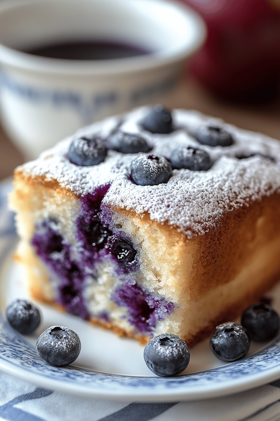 Blueberry Buckle Coffee Cake ingredients organized and measured on kitchen counter