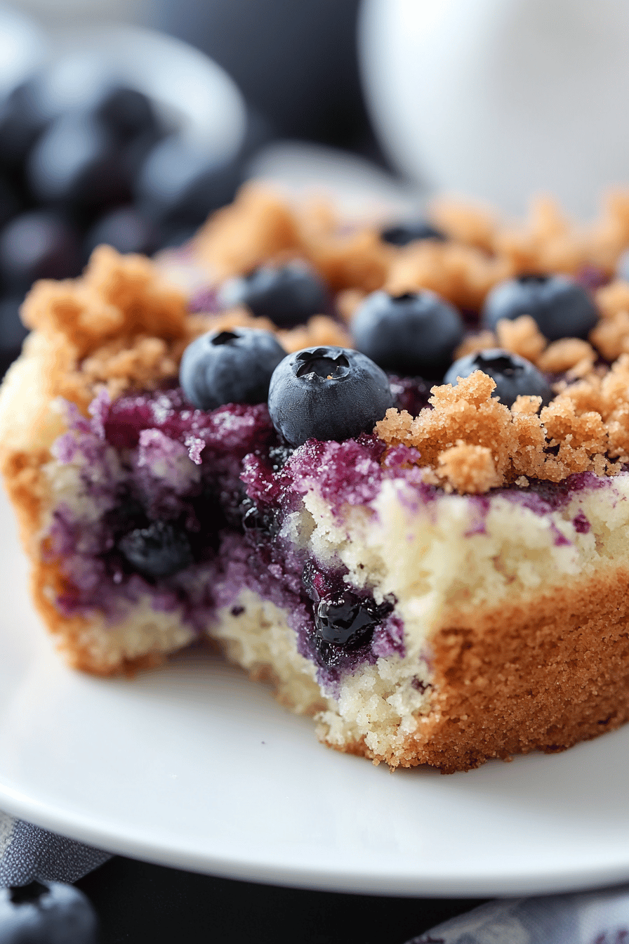 Blueberry Cream Cheese Coffee Cake final dish beautifully presented and ready to serve