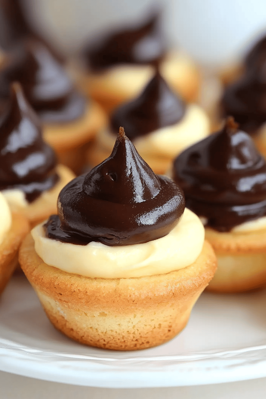 Boston Cream Pie Cookie Bites final dish beautifully presented and ready to serve