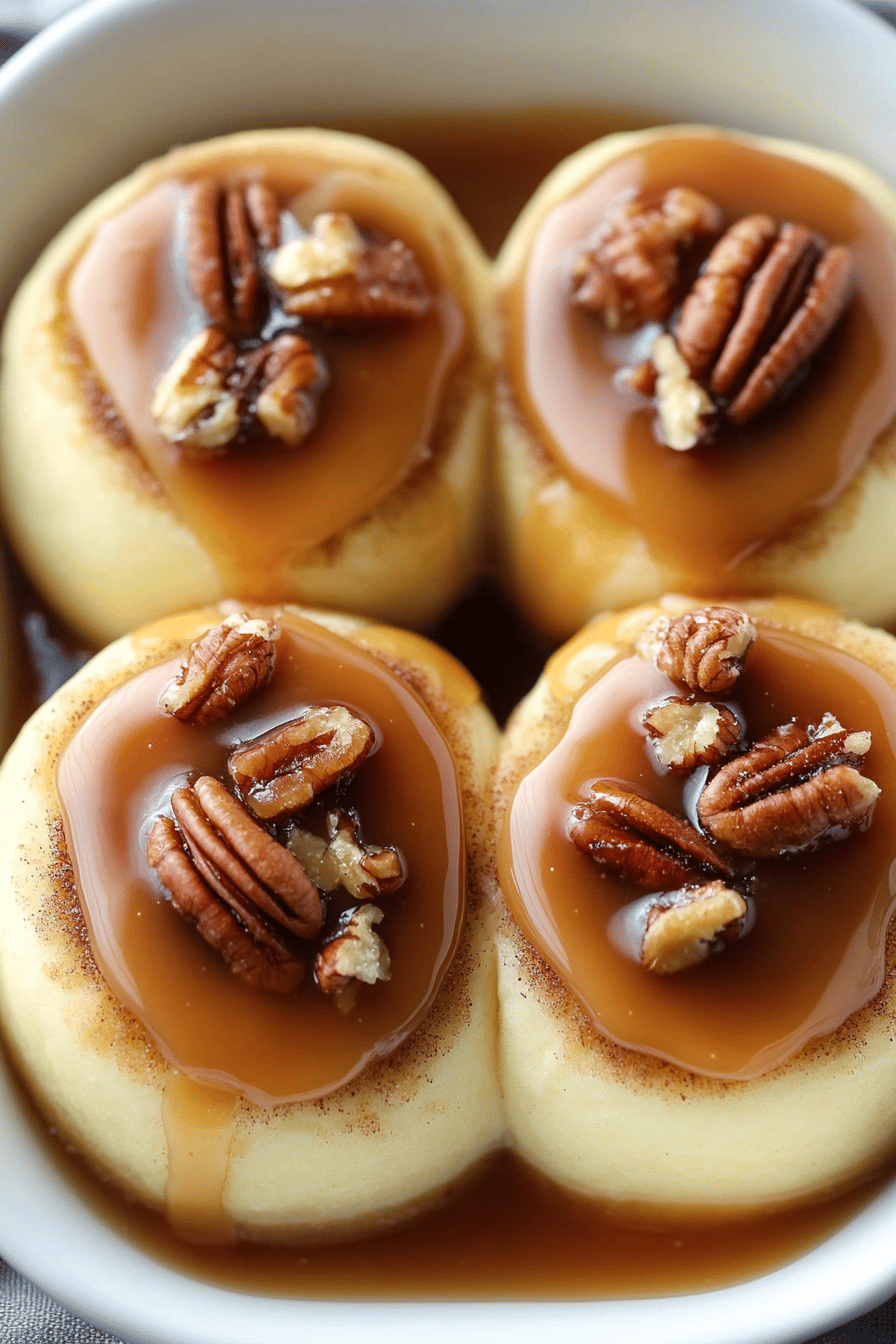 Caramel Pecan Cinnamon Rolls final dish beautifully presented and ready to serve