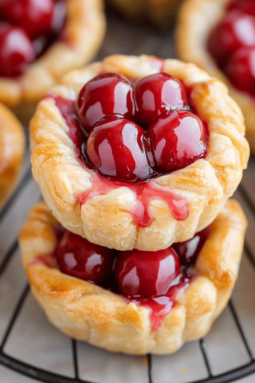 Cherry Pie Bites final dish beautifully presented and ready to serve