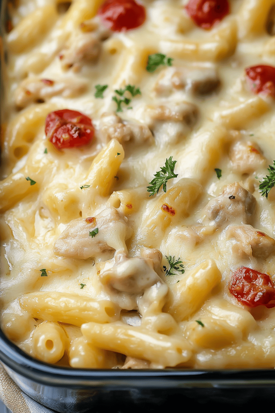 Chicken Tetrazzini Recipe ingredients organized and measured on kitchen counter