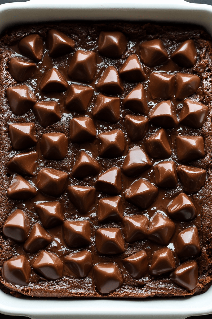 Chocolate Dump Cake final dish beautifully presented and ready to serve
