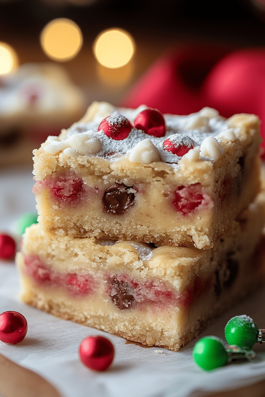 Christmas Cookie Bars ingredients organized and measured on kitchen counter