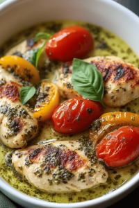 Creamy Garlic Pesto Chicken