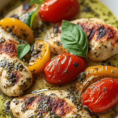 Creamy Garlic Pesto Chicken