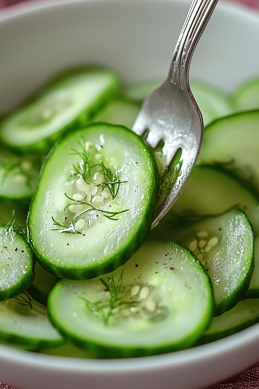 German Cucumber Salad Recipe final dish beautifully presented and ready to serve