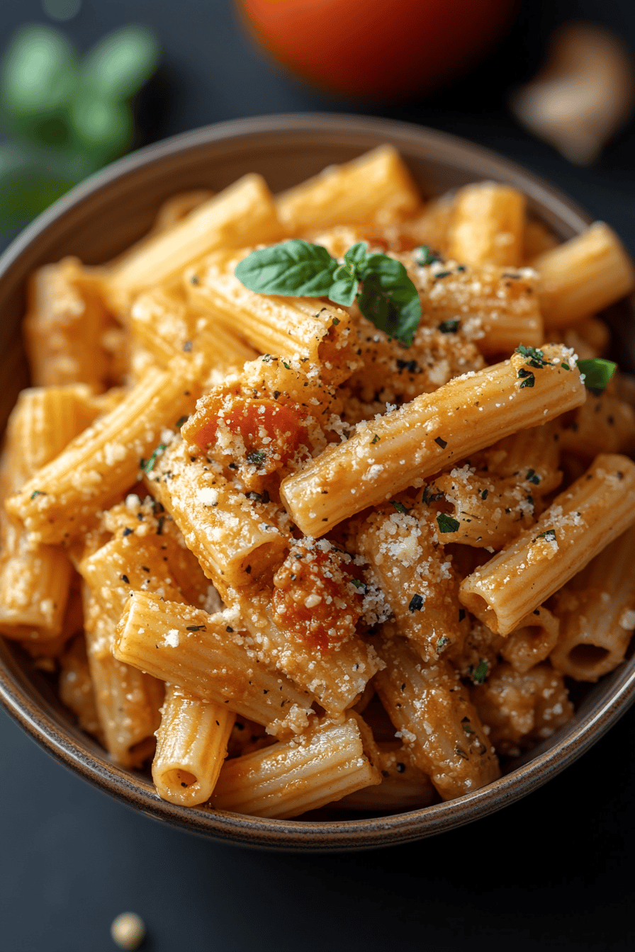 Gigi Hadid Pasta Recipe ingredients organized and measured on kitchen counter