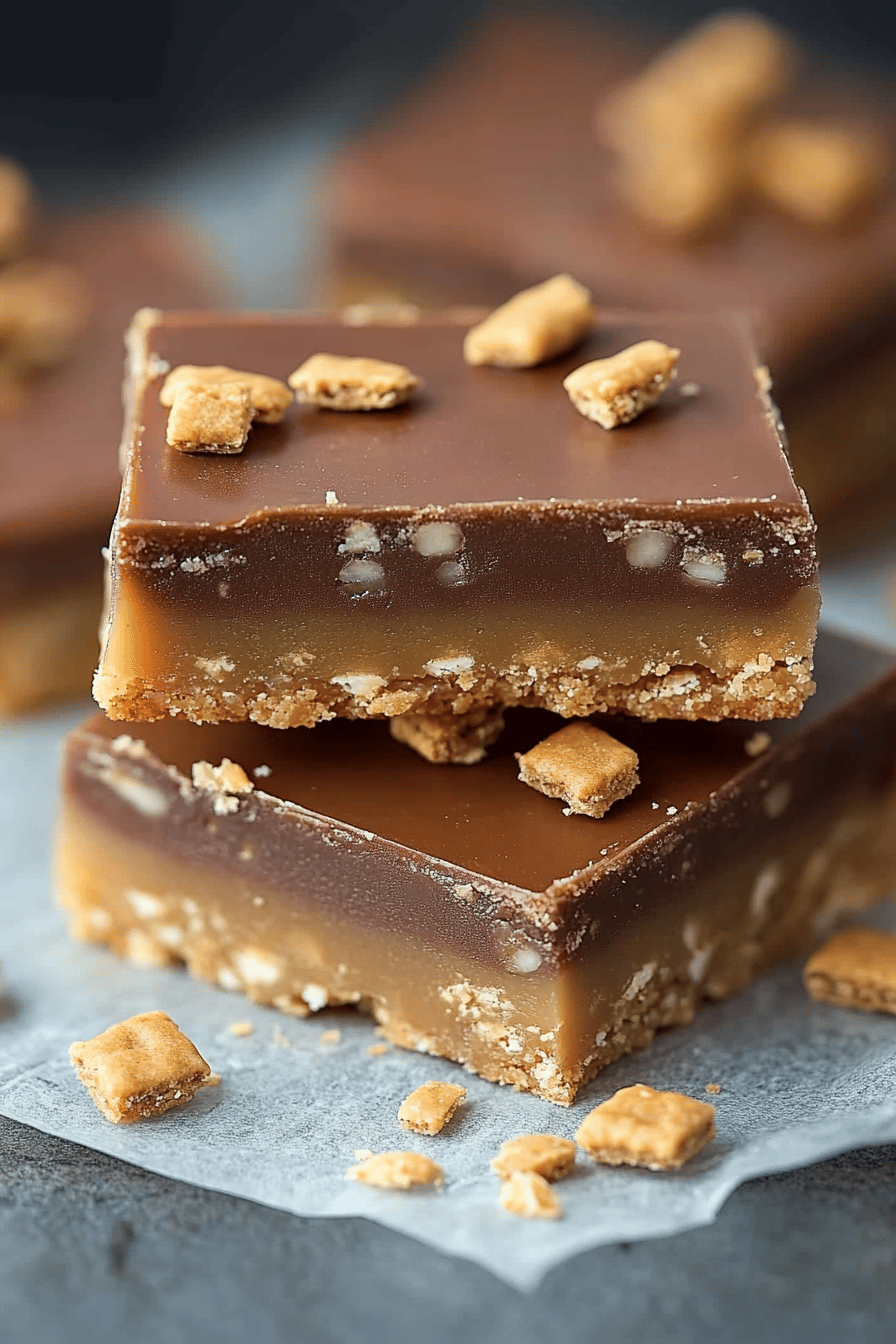 Graham Cracker Toffee Bars final dish beautifully presented and ready to serve