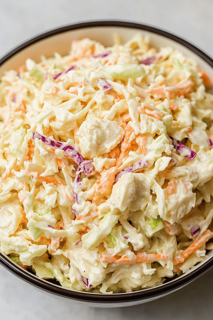 KFC Coleslaw Recipe ingredients organized and measured on kitchen counter