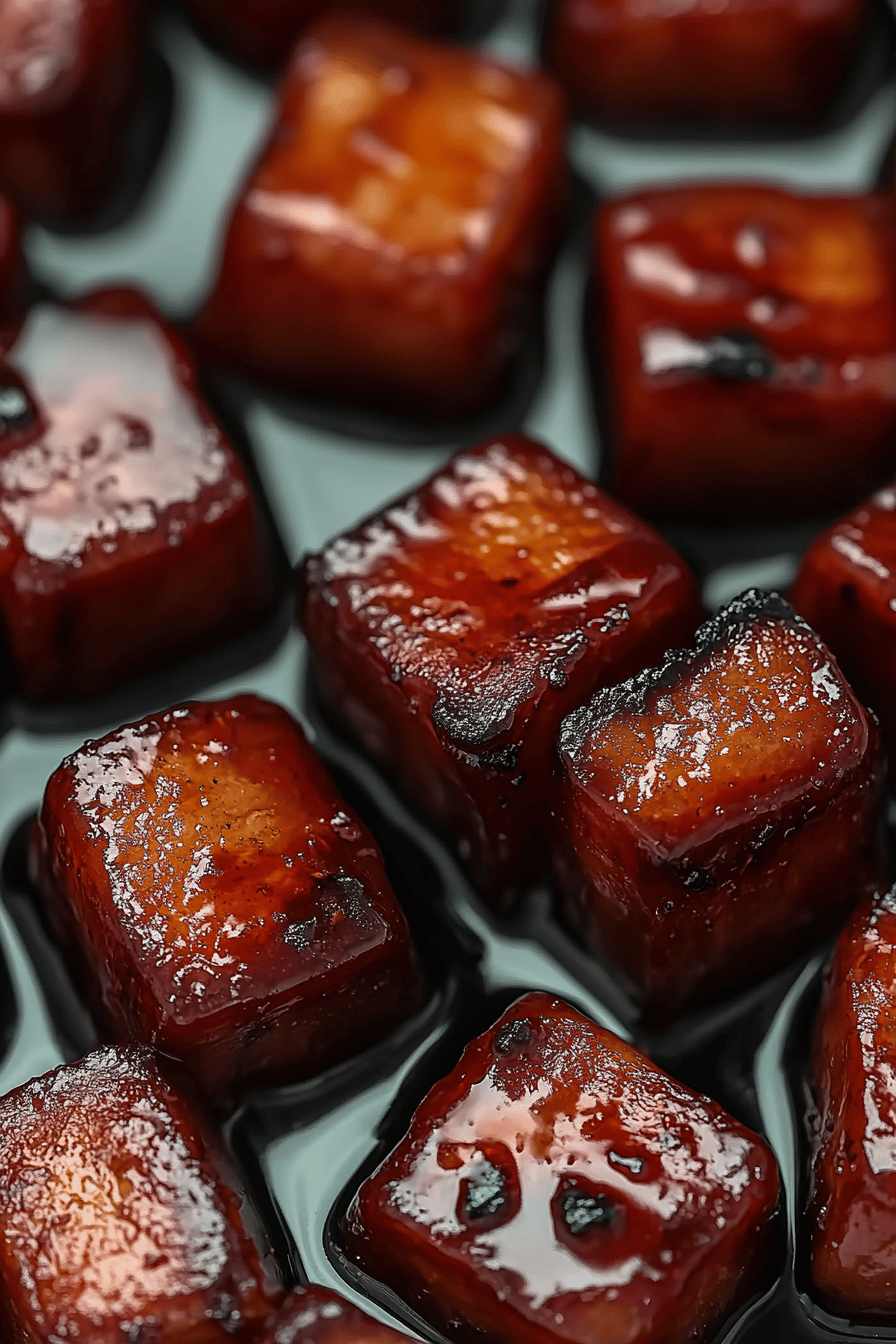 Maple Bourbon Pork Belly Burnt Ends ingredients organized and measured on kitchen counter