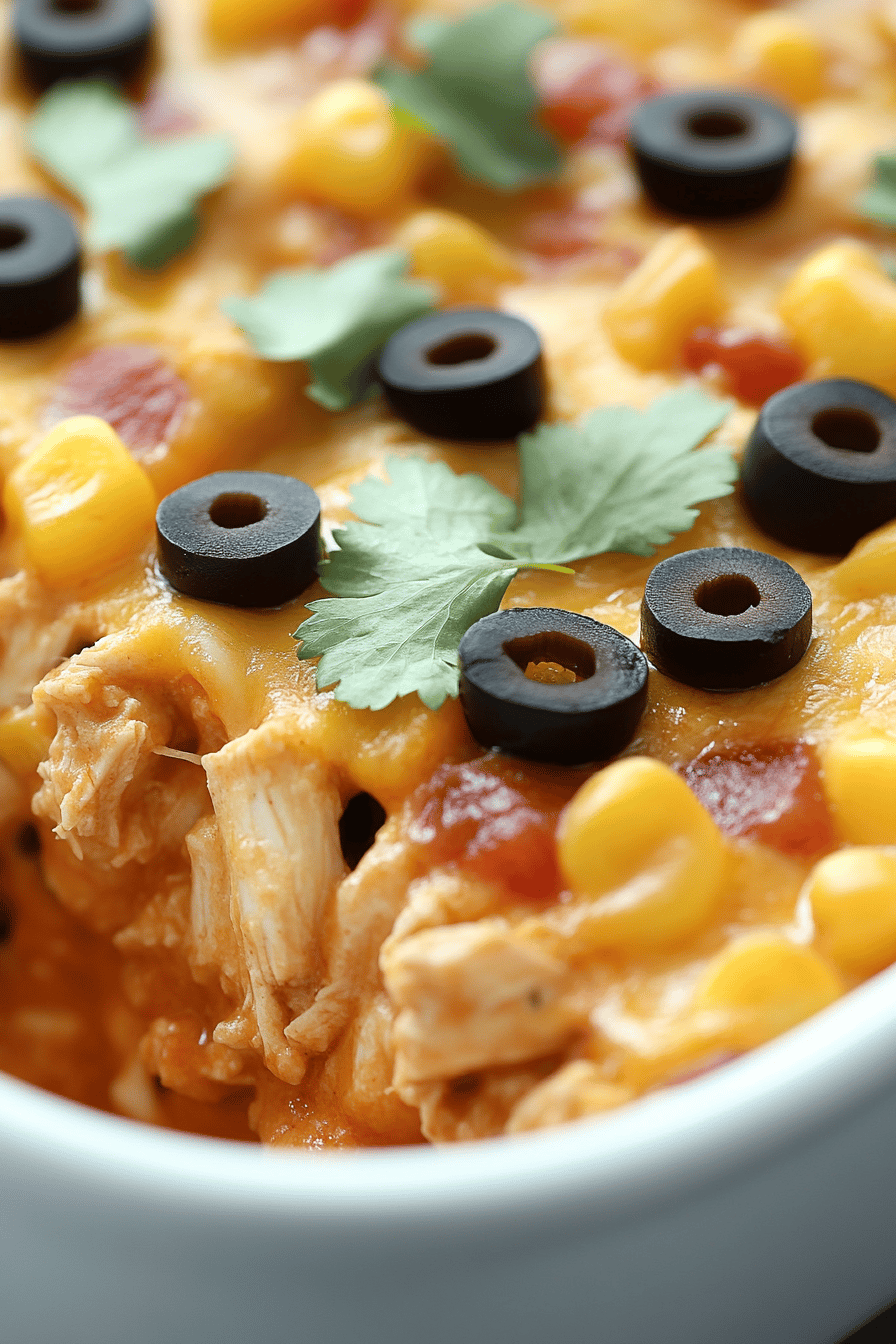 Mexican Chicken Casserole final dish beautifully presented and ready to serve