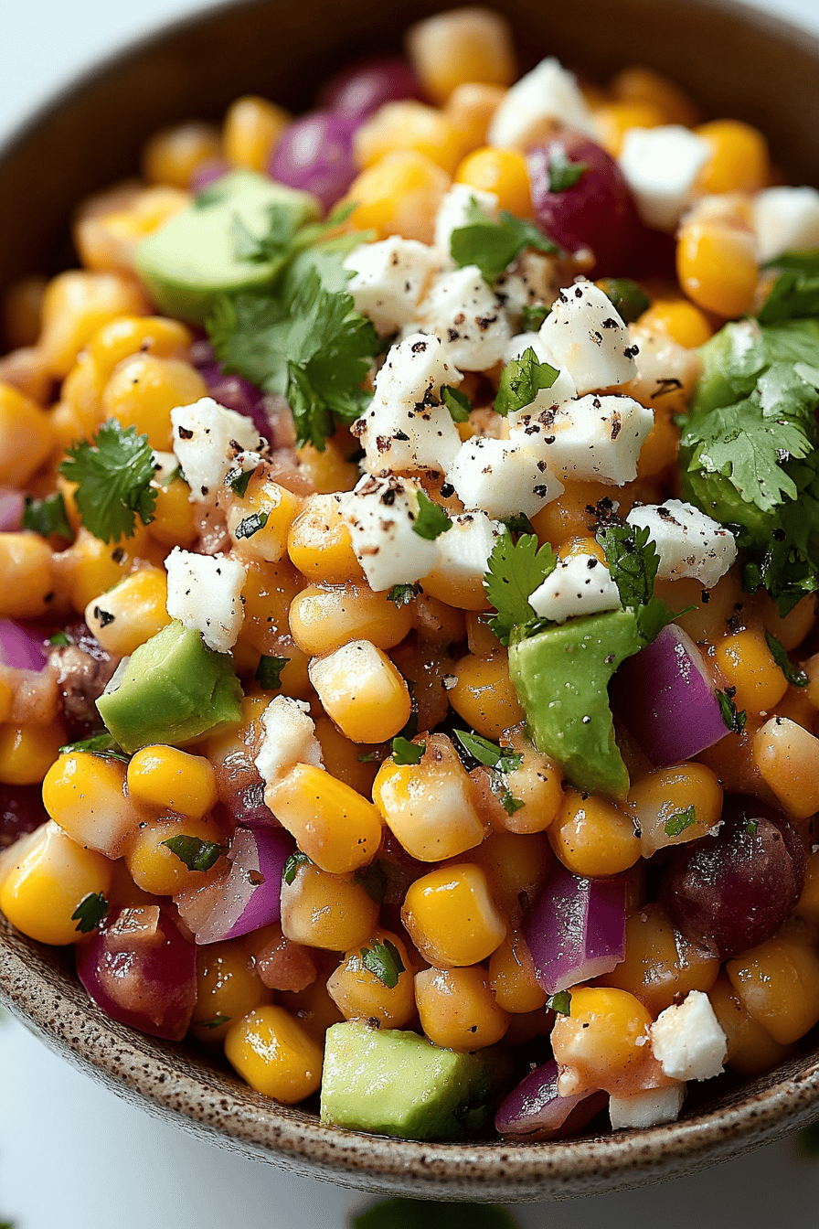 Mexican Corn Salad final dish beautifully presented and ready to serve