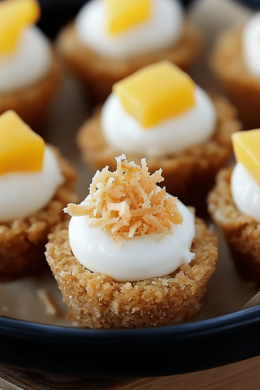 Mini Coconut Cream Cookie Bites final dish beautifully presented and ready to serve