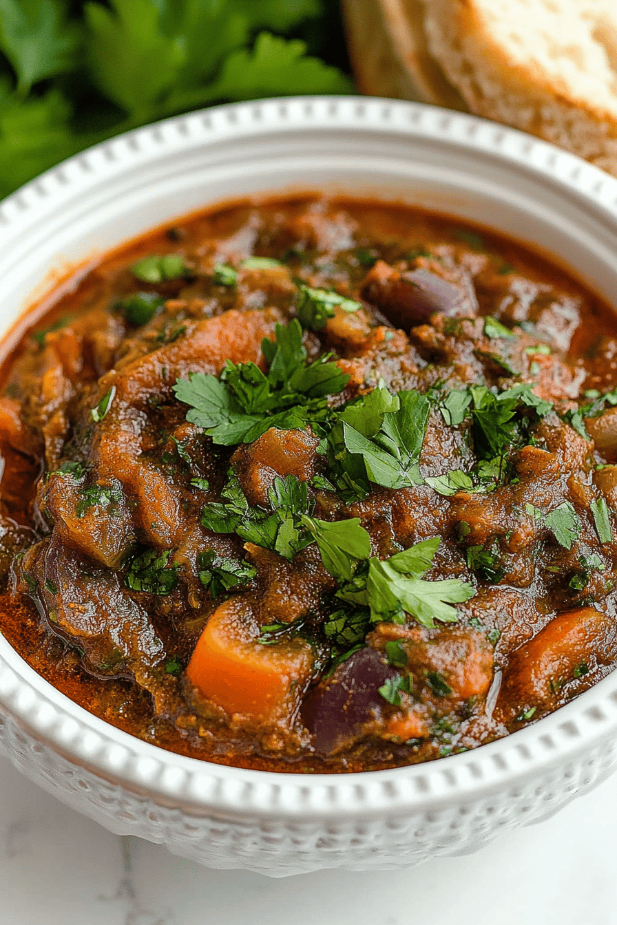 Moroccan Zaalouk Recipe Final Dish Presentation