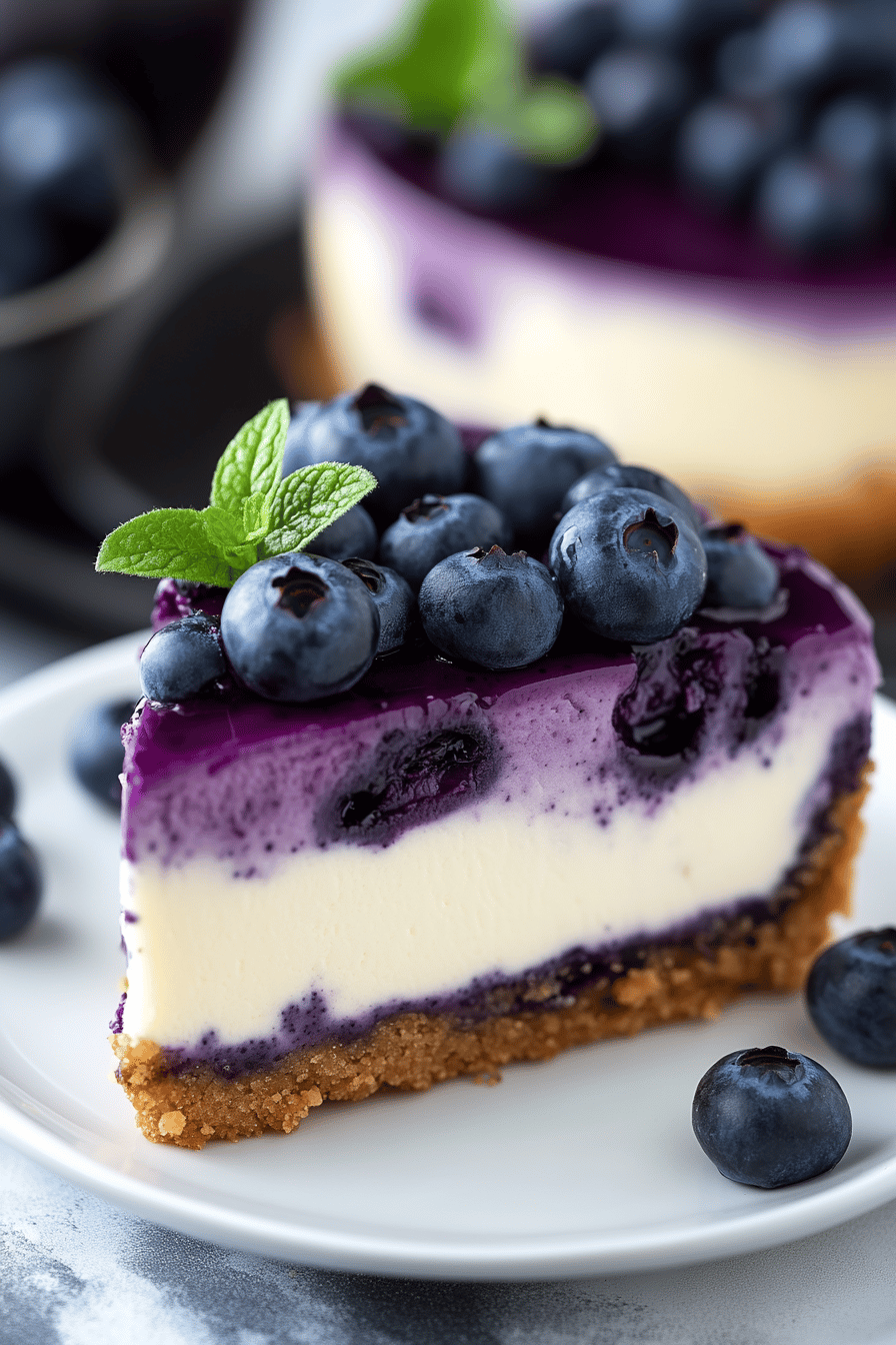 No-Bake Blueberry Cheesecake ingredients organized and measured on kitchen counter