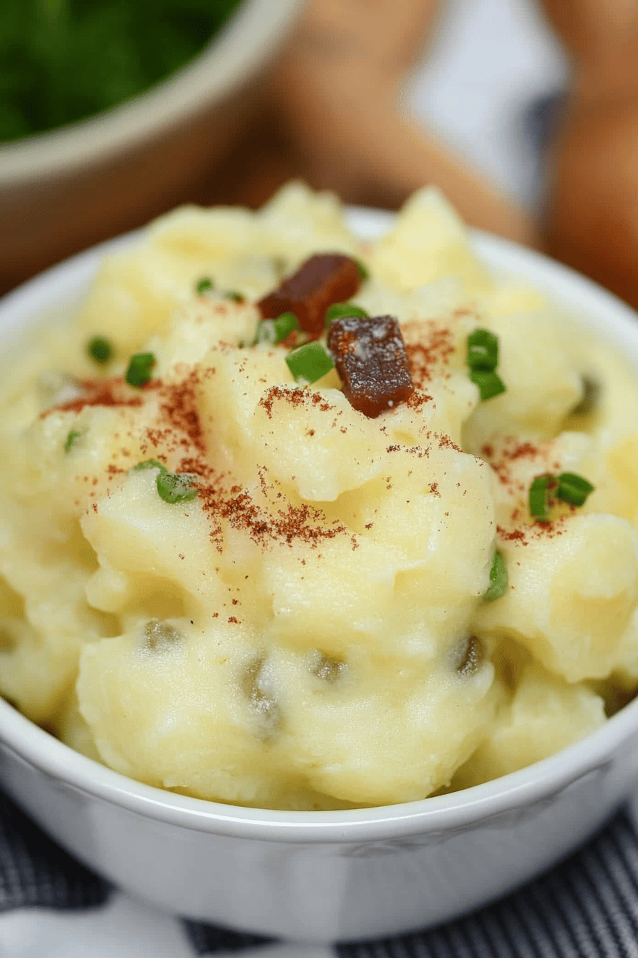 Old-Fashioned Potato Salad final dish beautifully presented and ready to serve