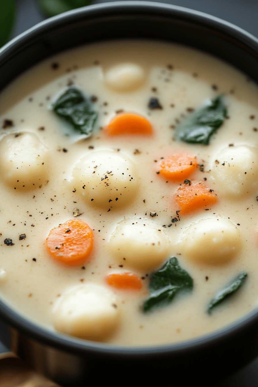 Olive Garden Chicken Gnocchi Soup Recipe ingredients organized and measured on kitchen counter