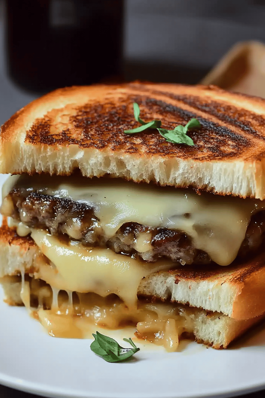 Patty Melt Recipe Final Dish Presentation