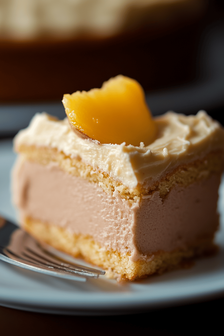 Peach Cake Recipe final dish beautifully presented and ready to serve