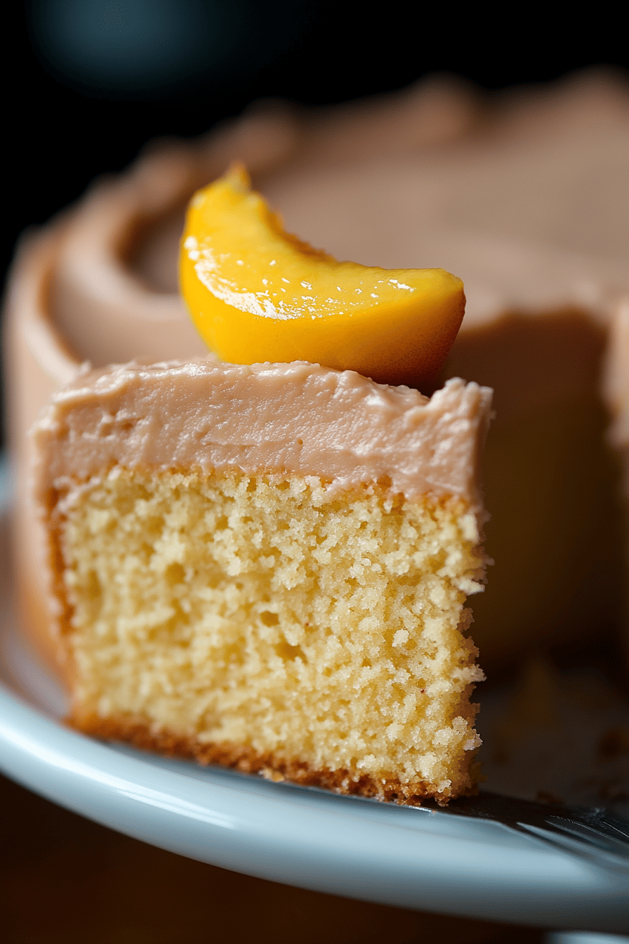 Peach Cake Recipe ingredients organized and measured on kitchen counter