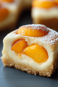 Peaches and Cream Cheesecake Bars