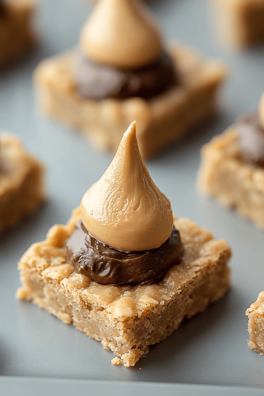 Peanut Butter Blossom Bars ingredients organized and measured on kitchen counter