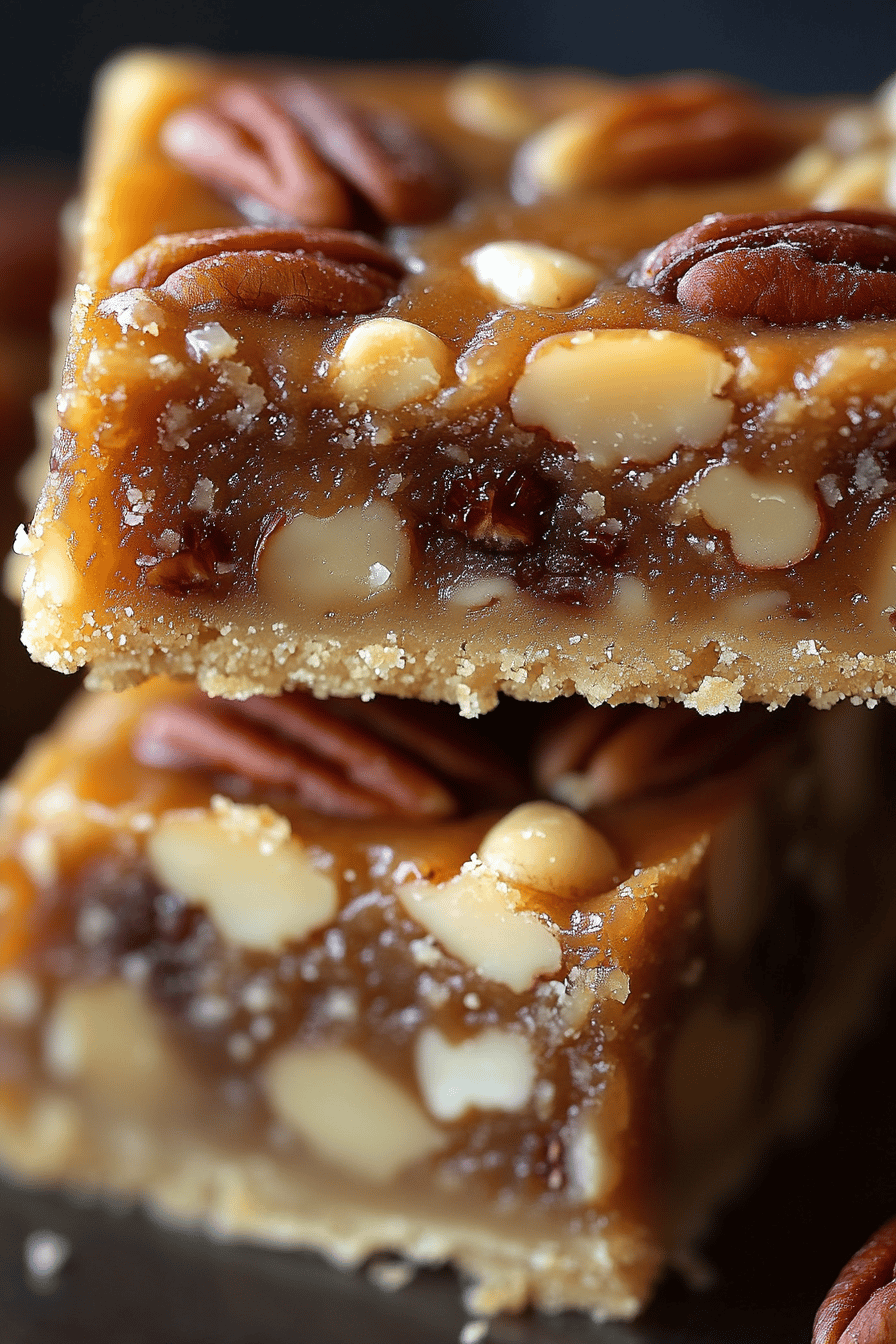 Pecan Pie Bars final dish beautifully presented and ready to serve
