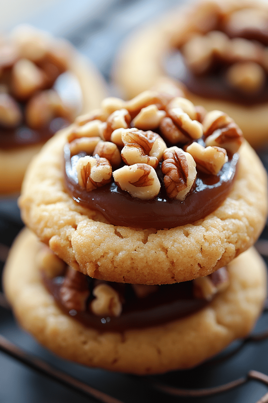 Pecan Pie Thumbprint Cookies final dish beautifully presented and ready to serve