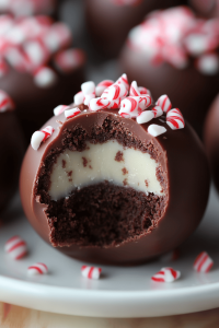 Peppermint Brownie Truffles