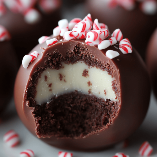 Peppermint Brownie Truffles