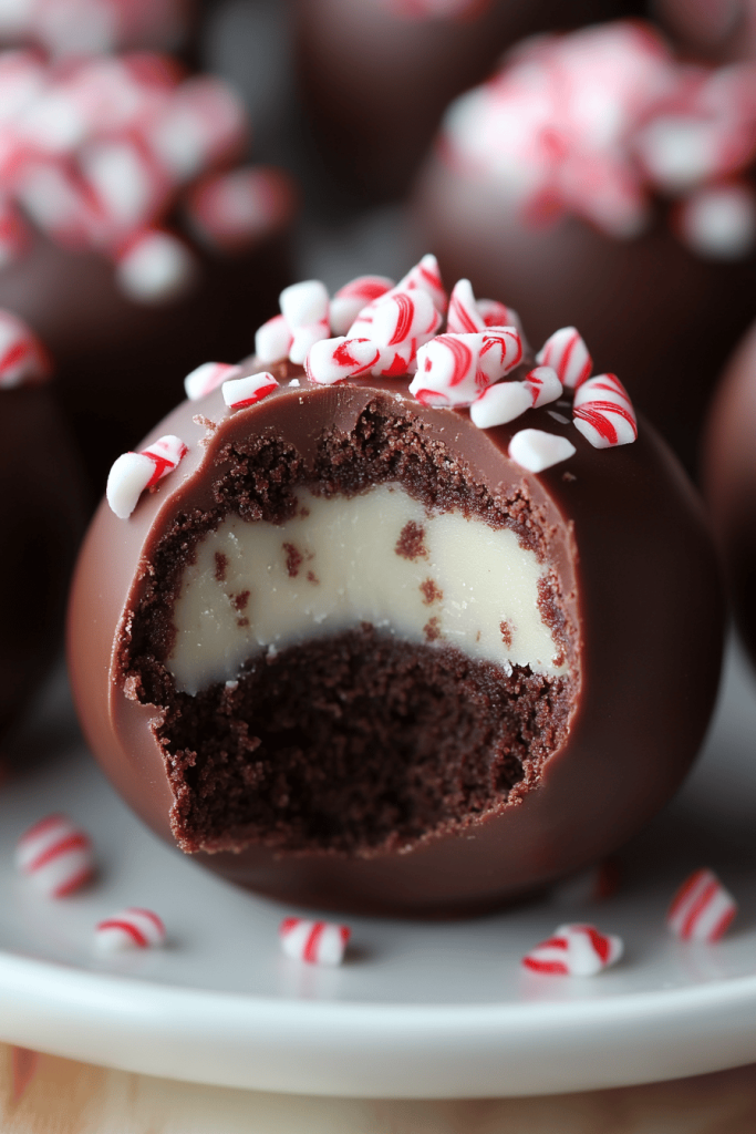 Peppermint Brownie Truffles
