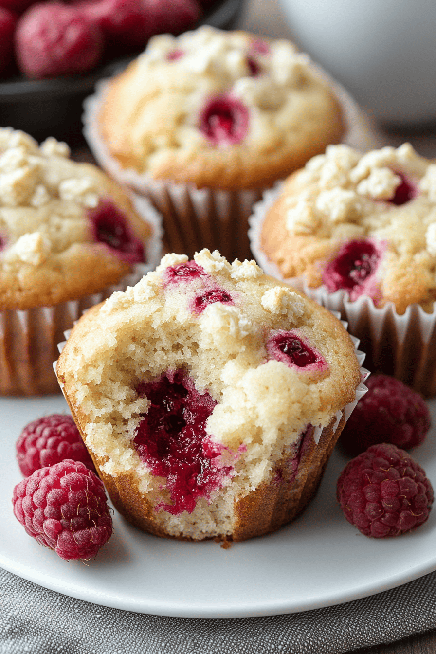 Raspberry Muffins final dish beautifully presented and ready to serve
