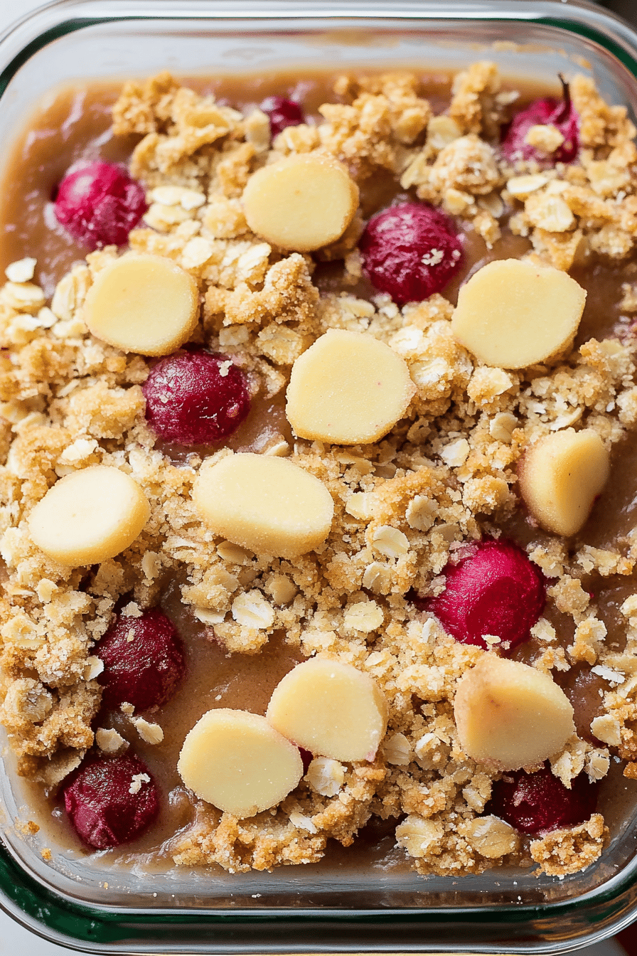 Rhubarb Crisp Recipe final dish beautifully presented and ready to serve