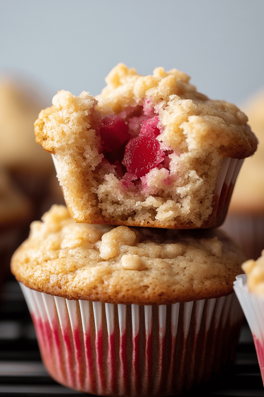 Rhubarb Muffins Recipe final dish beautifully presented and ready to serve