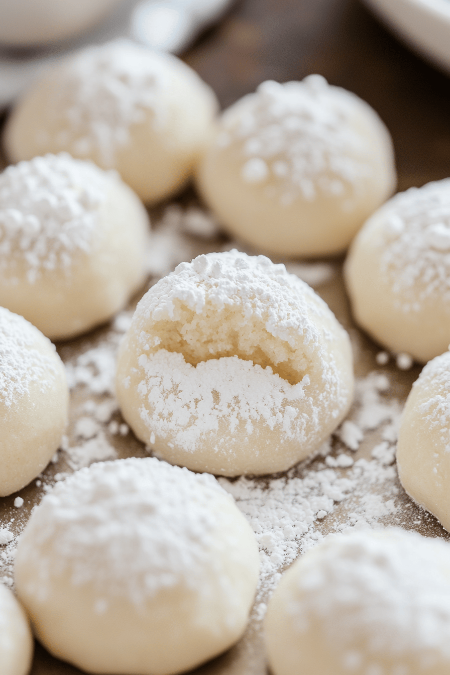 Russian Tea Cakes Recipe ingredients organized and measured on kitchen counter