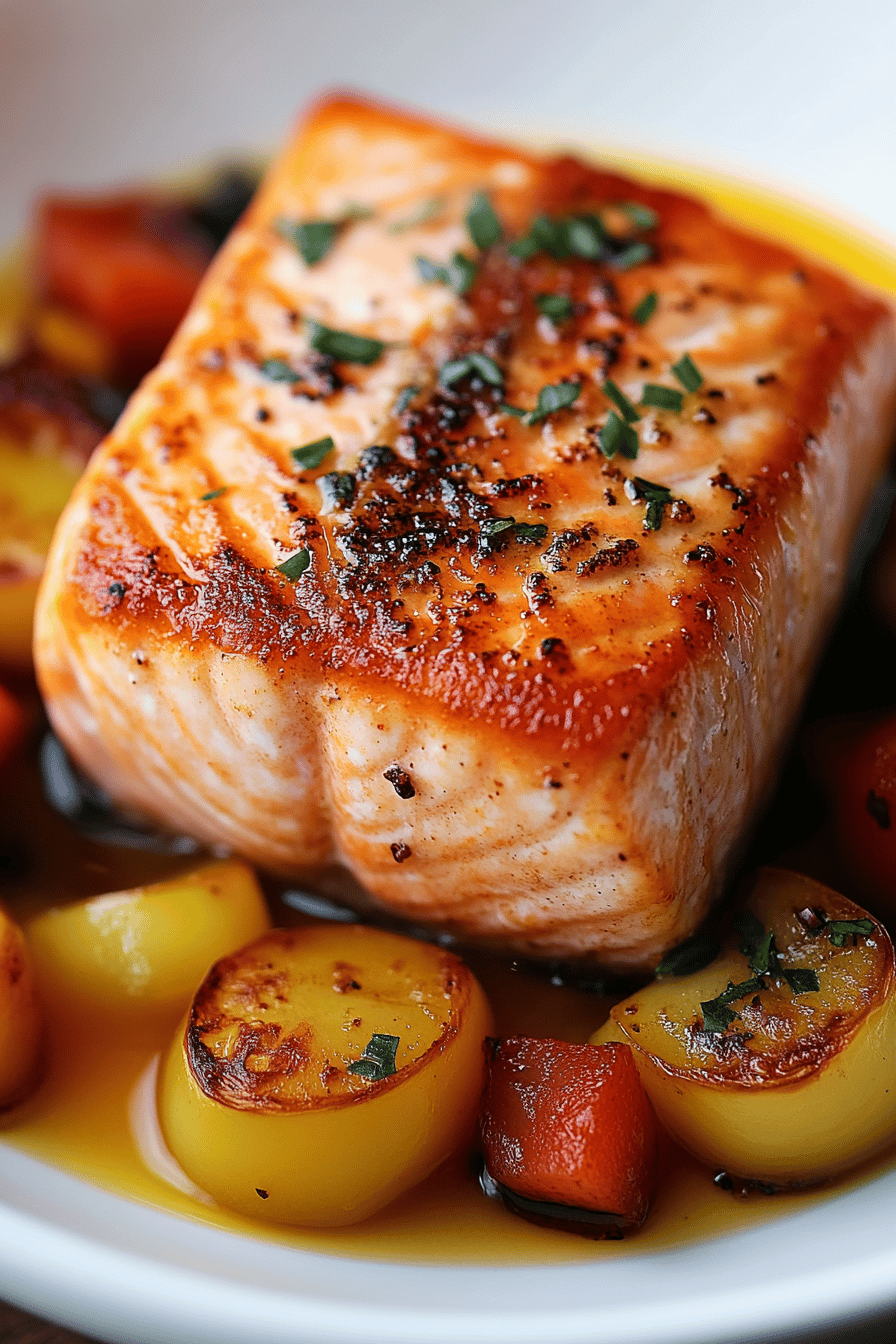 Salmon New Orleans Recipe final dish beautifully presented and ready to serve