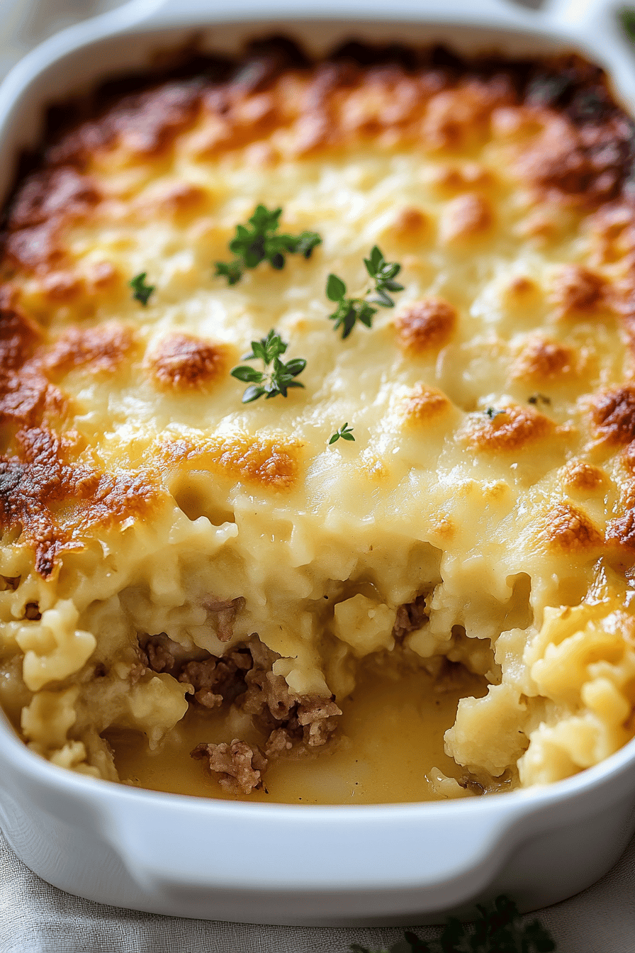 Sauerkraut Casserole final dish beautifully presented and ready to serve