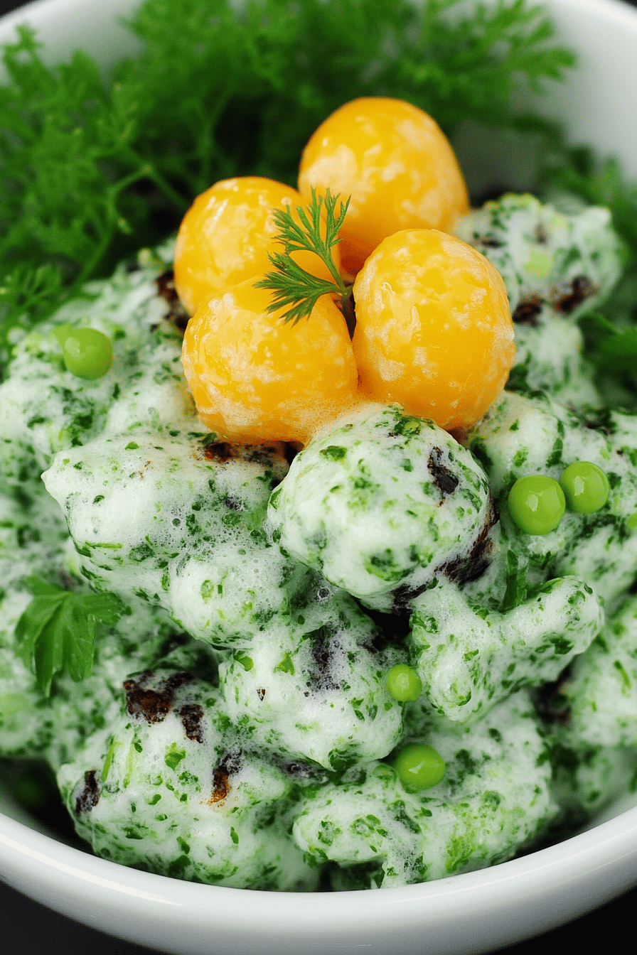 Sea Foam Salad final dish beautifully presented and ready to serve