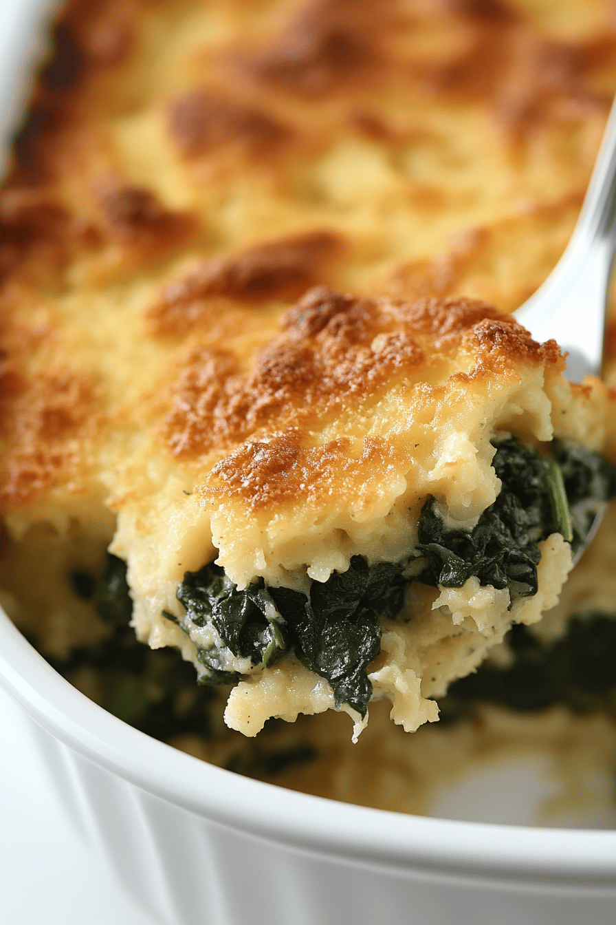 Spinach Casserole Recipe final dish beautifully presented and ready to serve