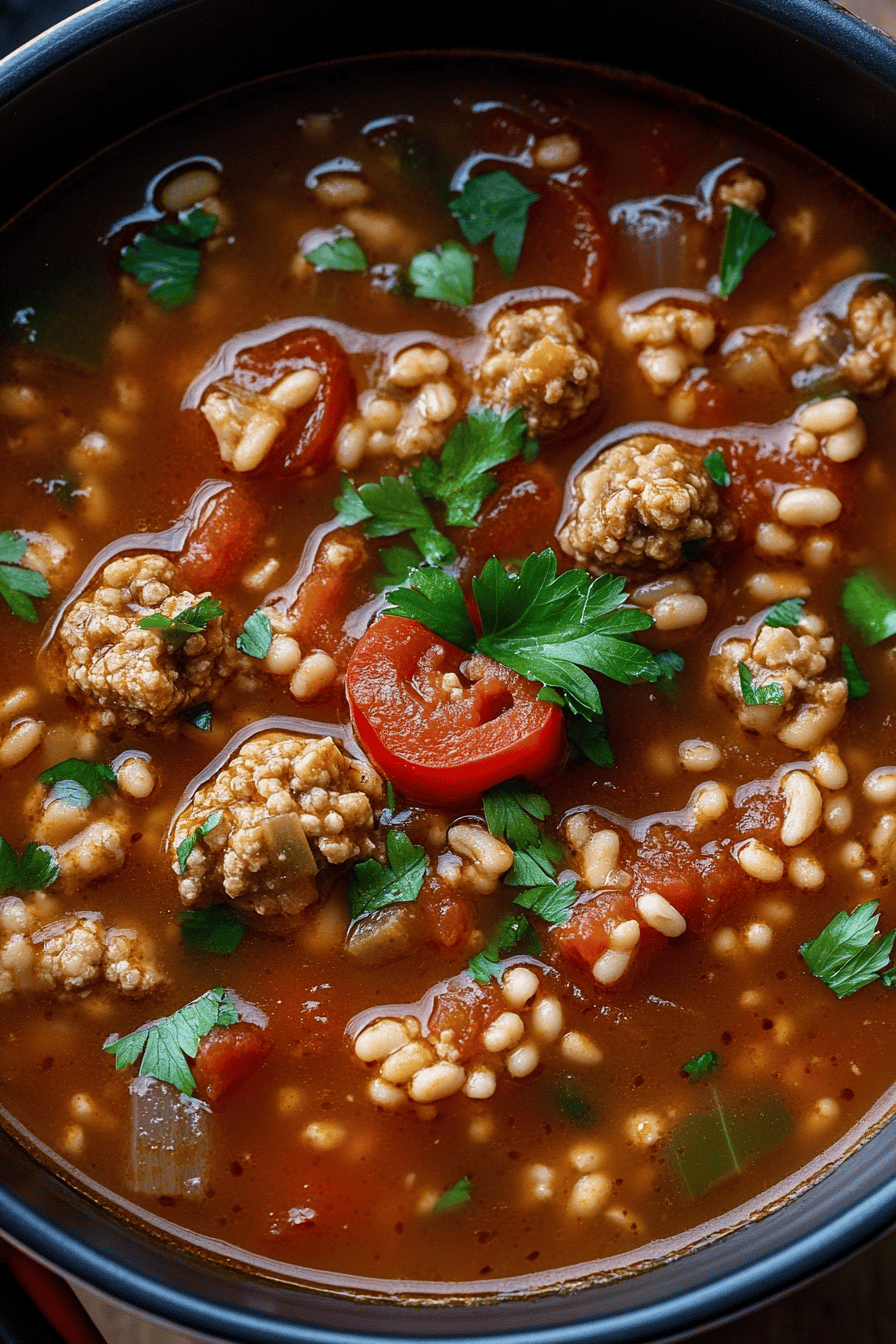 Stuffed Pepper Soup Recipe final dish beautifully presented and ready to serve